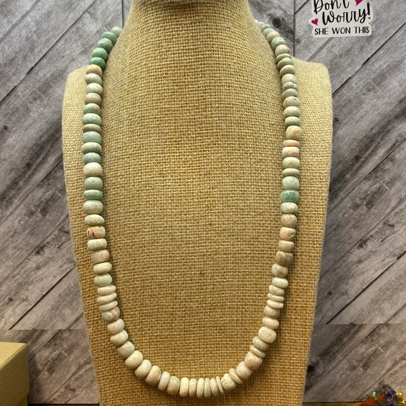 Amazonite Rondelle 22 inch Necklace - Picture 5 of 8